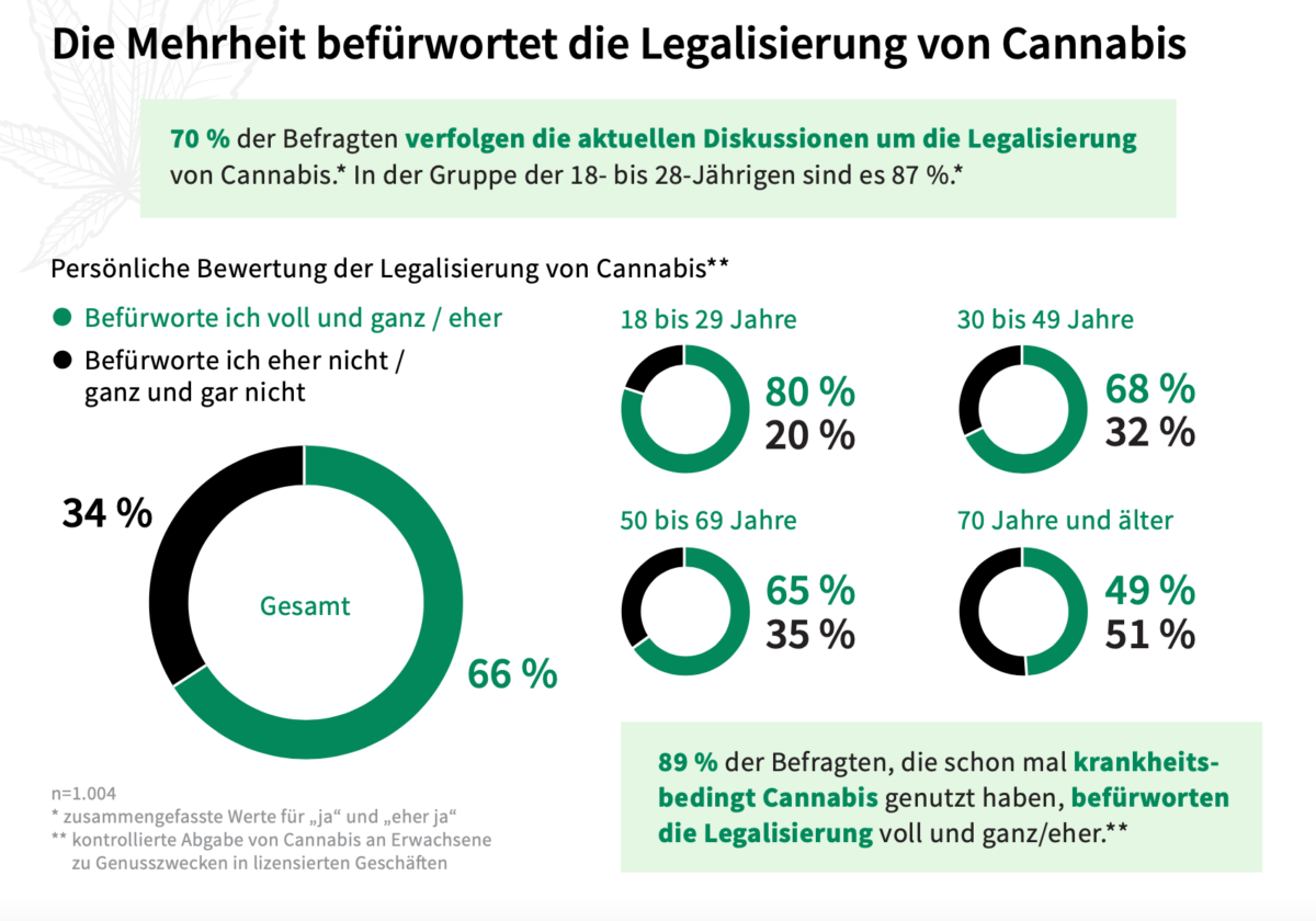 Umfrage 66 Prozent der Deutschen für Cannabis Legalisierung Sanity Group